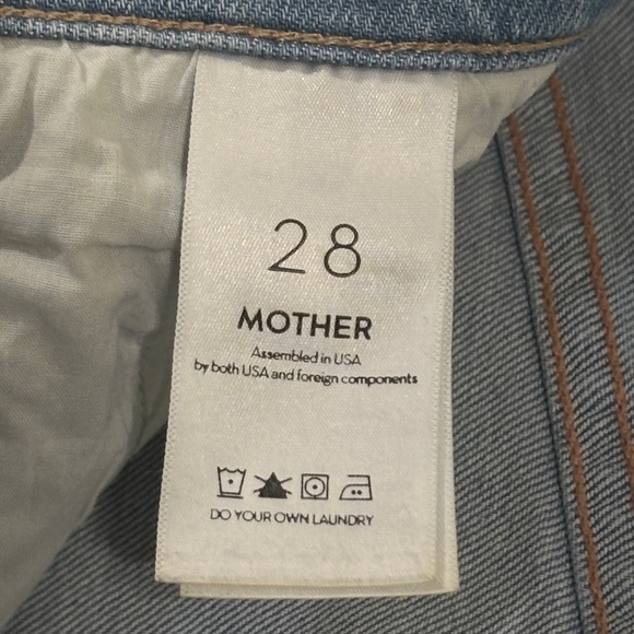 MOTHER Insider Crop Step Fray Jeans Size 28 Light Wash Raw Hem - Picture 5 of 6